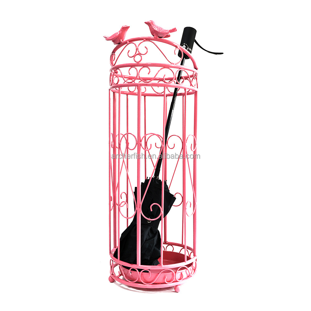 Manufacturers wholesale art creative umbrella stand indoor outdoor decoration  pink  love bird umbrella storage umbrella holder