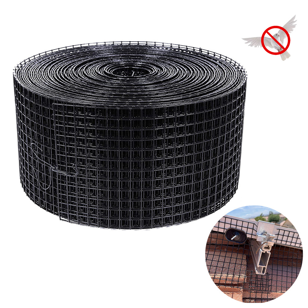 30m Black PVC Welded Mesh Roof Pigeon Net Solar Panel Critter Guard Roll