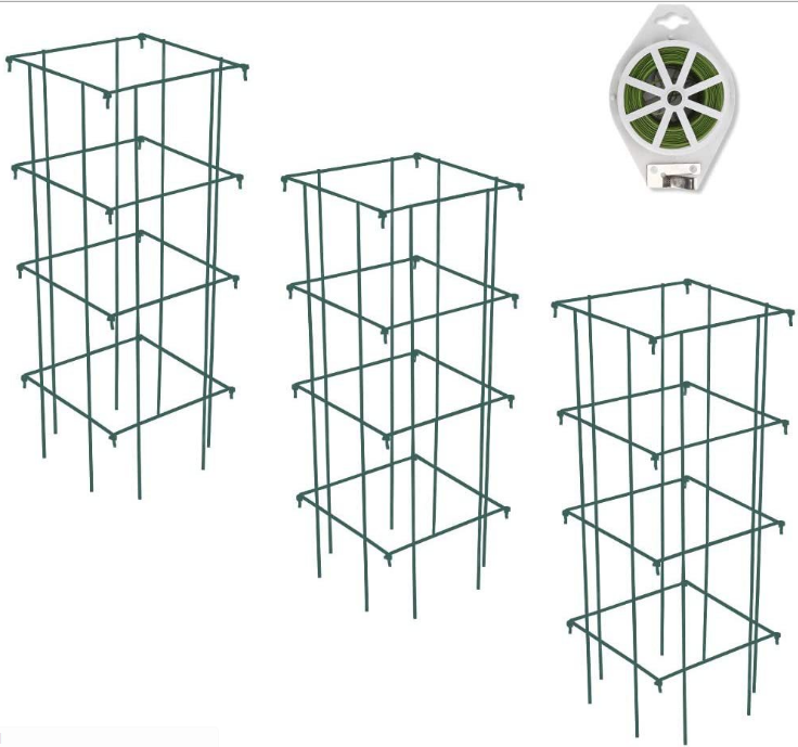 Metal iron wire Plant Prop support tomato cages Foldable Square Tomato Cage