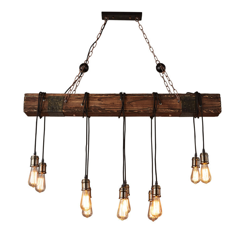 Popular Design Industrial Decor Wooden Light Fixtures High Quality Wooden Pendant Lights Retro Hanging Lamp E27 Wood