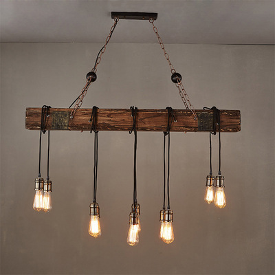 Popular Design Industrial Decor Wooden Light Fixtures High Quality Wooden Pendant Lights Retro Hanging Lamp E27 Wood