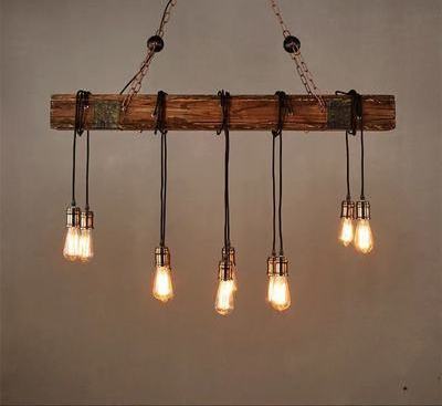 Popular Design Industrial Decor Wooden Light Fixtures High Quality Wooden Pendant Lights Retro Hanging Lamp E27 Wood