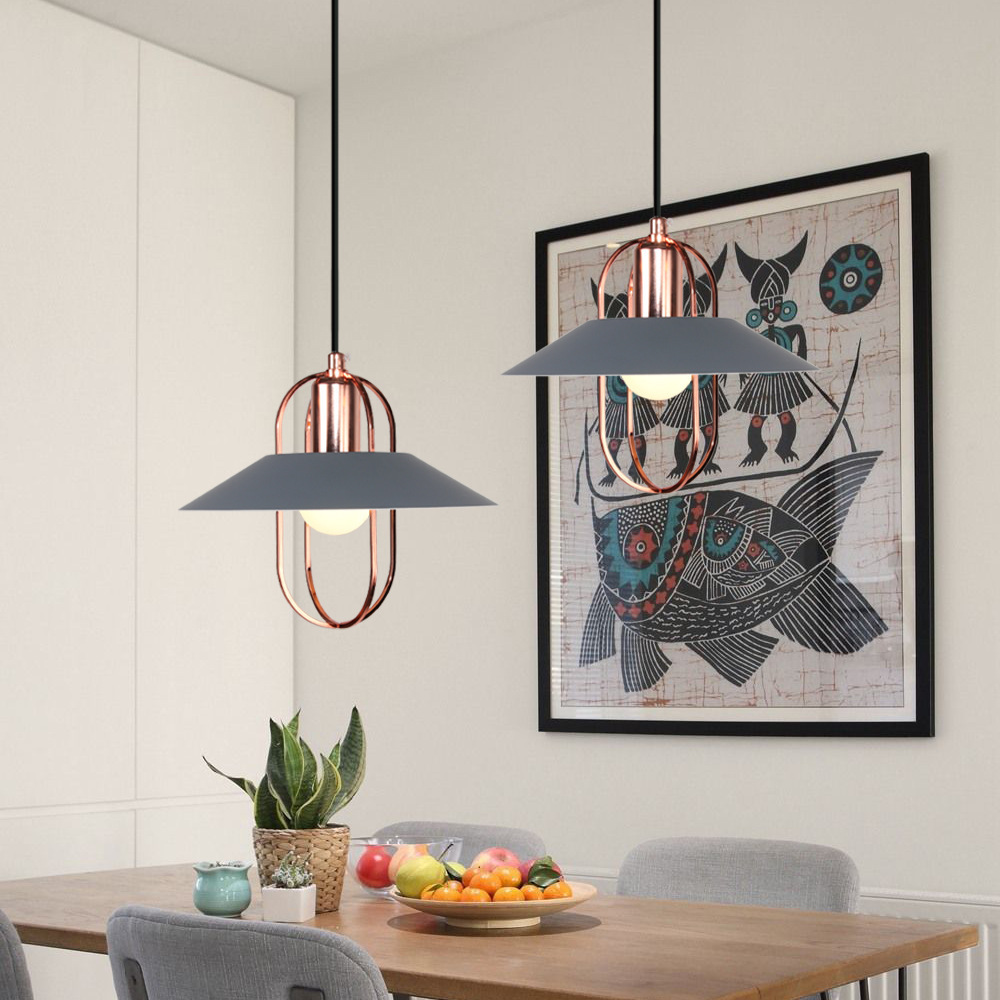 Simple Style Iron Pendant E27 Bulbs Hanging Lightings  Black Dining Room Modern Lighting Industrial Light For Home