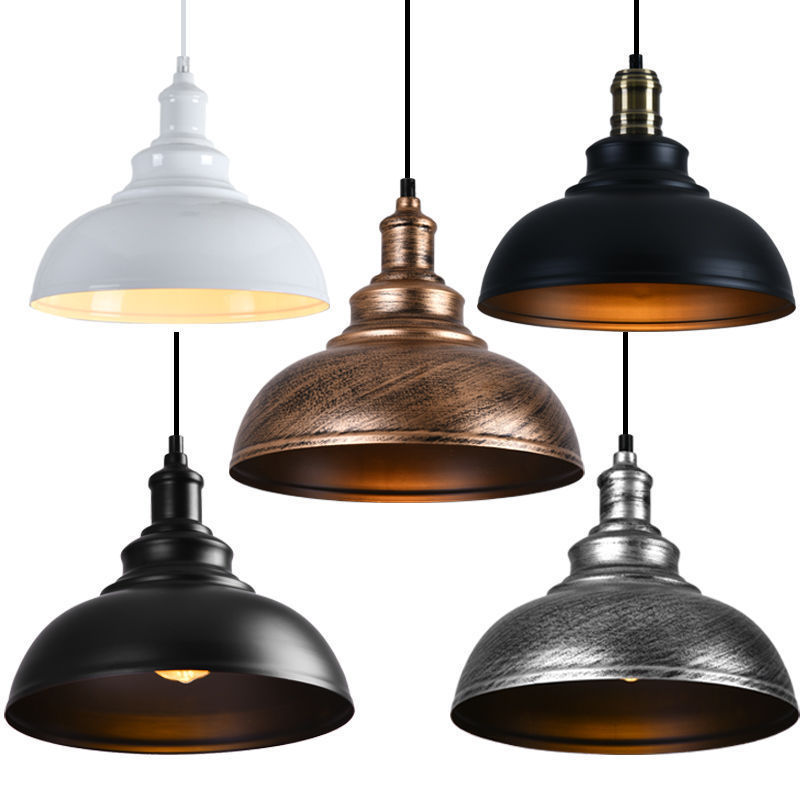 Nordic Design Loft E27 60W Edison Bulbs Black Iron Shade Industrial  Style  Pendant Light Fixtures for Home Living