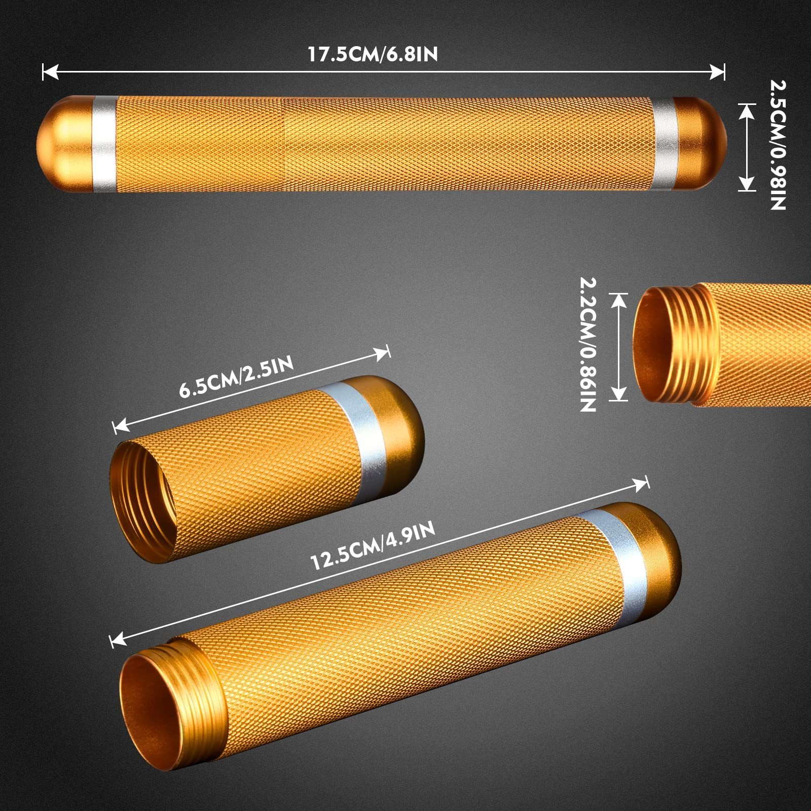 Wholesale Aluminum Elegant Cigar Holders Airtight Portable Travel Cigar Tube