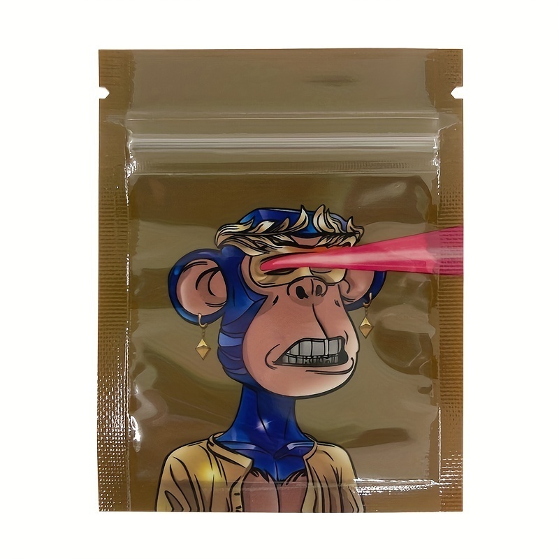 Monkey Zipper Bag Smell Proof Zip Lock Pouch Clear Transparent Snack Pouches Sour Packaging 3.5g Mylar Bags