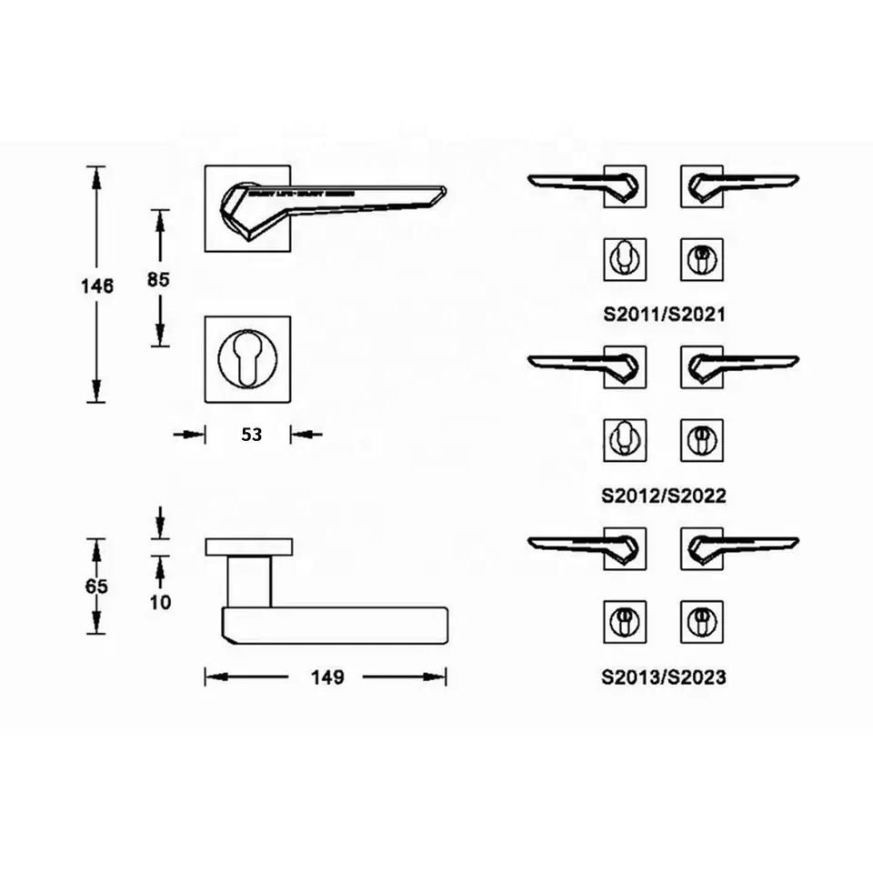 Moder Luxury Zinc Alloy Mortise Lever Handle Door Lock Indoor Bedroom Locks For Villa