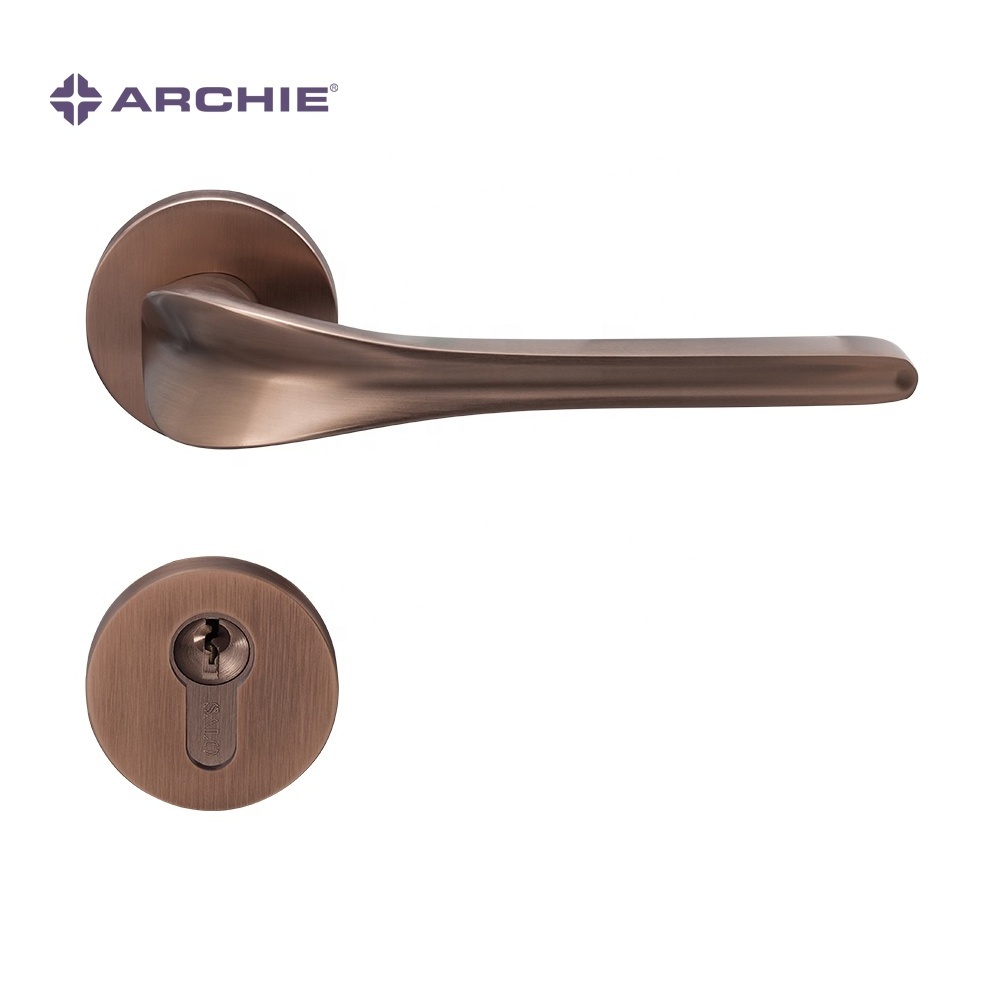 ARCHIE Factory Direct Handle Door Interior Home Brass Luxury Door Handles Gold With Lock