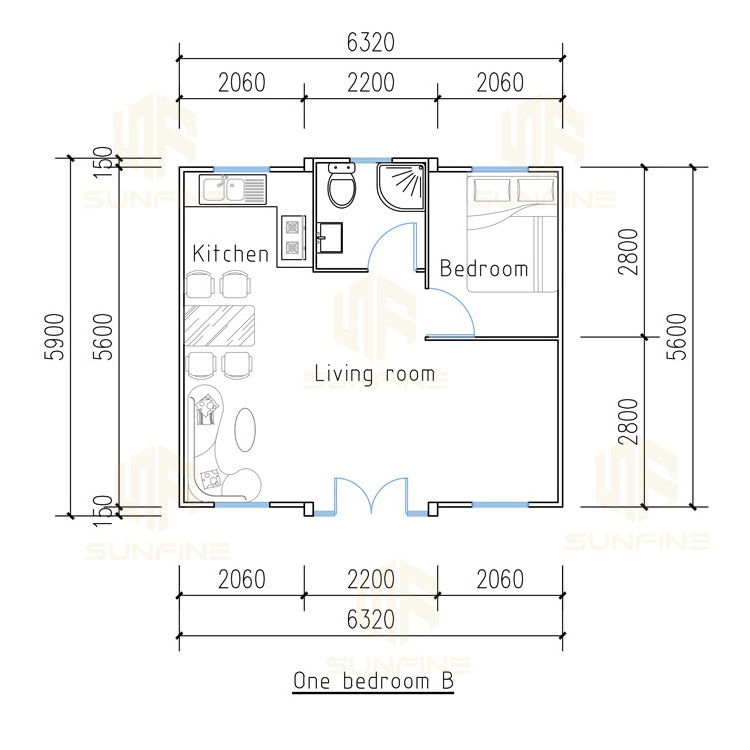 20/30/40 ft China prefabricated house home easily installed and serviced expandable modular homes with bathroom and kitchen