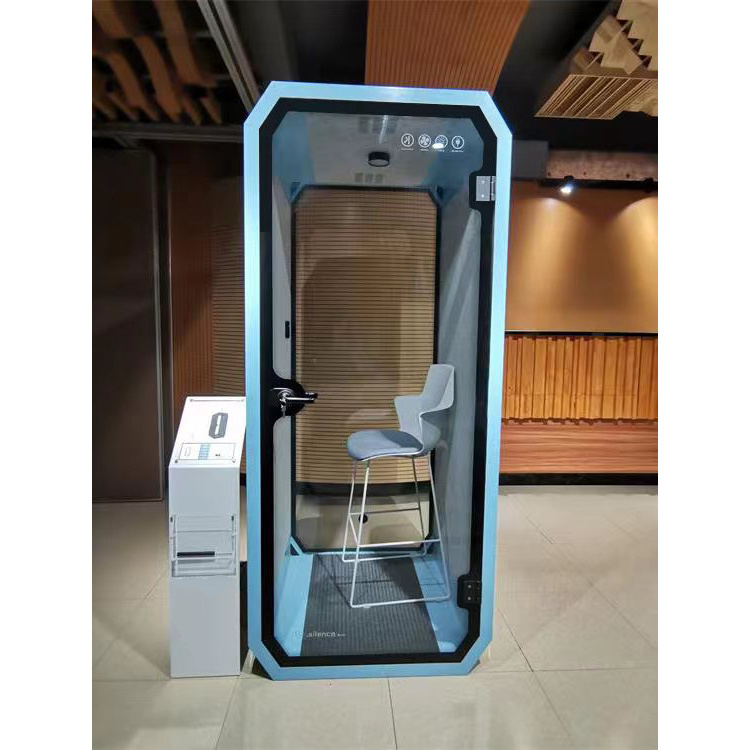 Movable silence modular office phone booth noise portable interior sliding doors glazed door soundproof room meeting pod