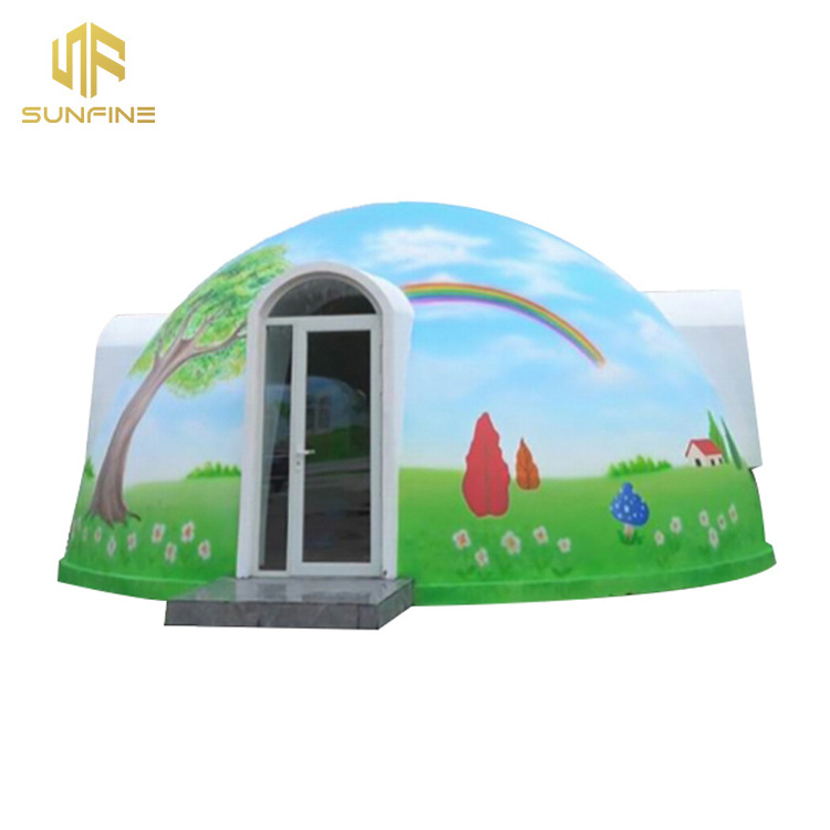 China prefabricated fiberglass dome house fast install anti-seismic prefab dome house japan for hotel room service