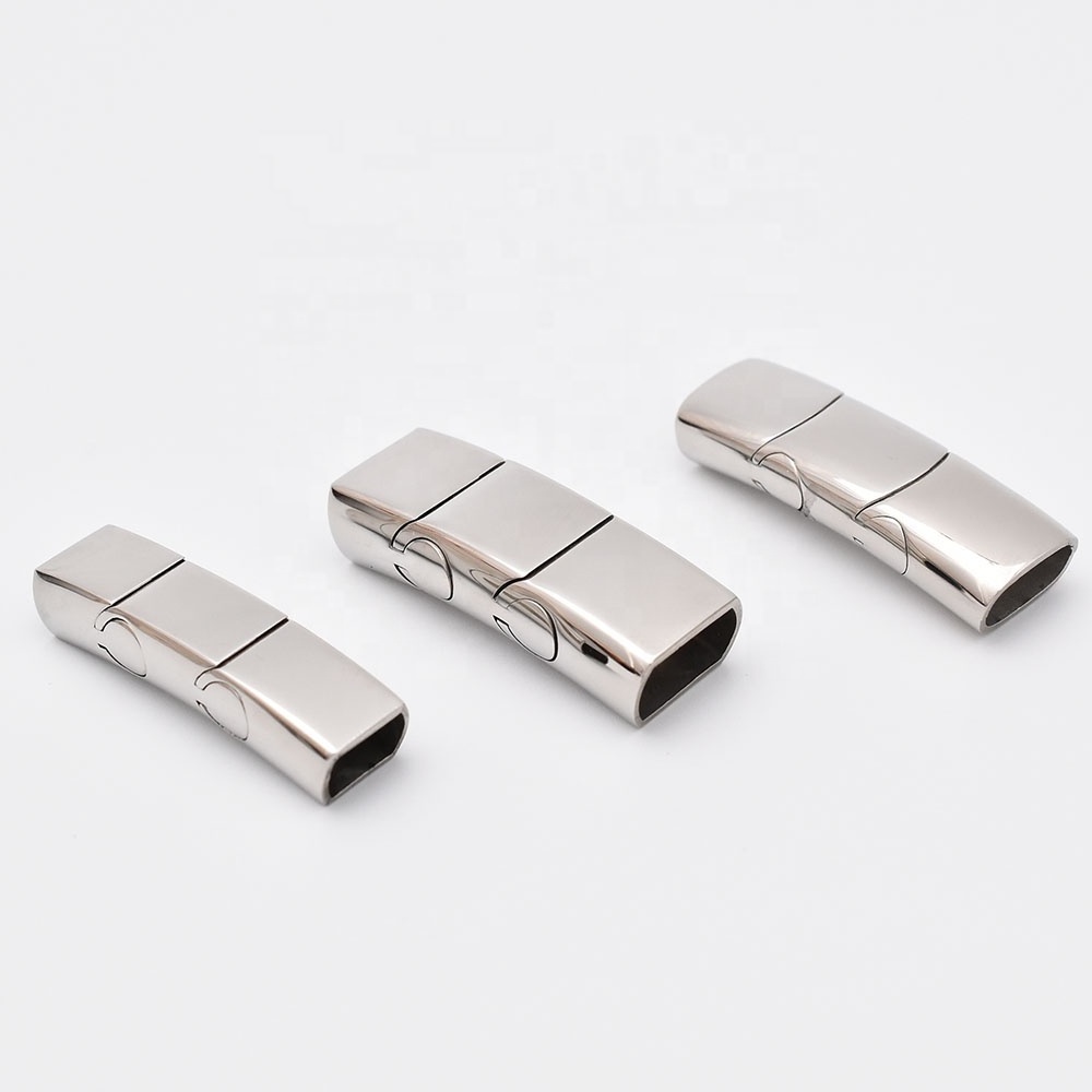 Jewelry Making High Quality Polished Stainless Steel Clasp for leather bracelet