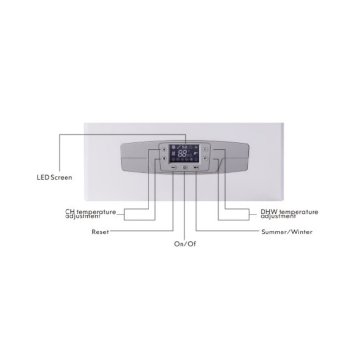 Easy operation and fashionable appearance low noise low carbon 24KW Wall hung combi gas boiler