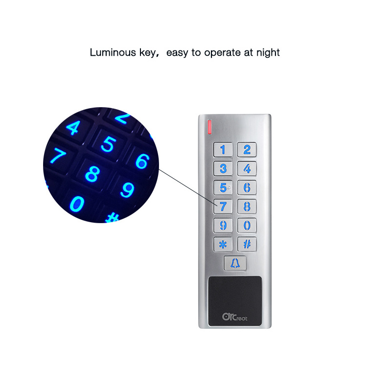 Waterproof IP67 13.56mhz IC card NFC reader wiegand 26  37 RFID keypad access control reader