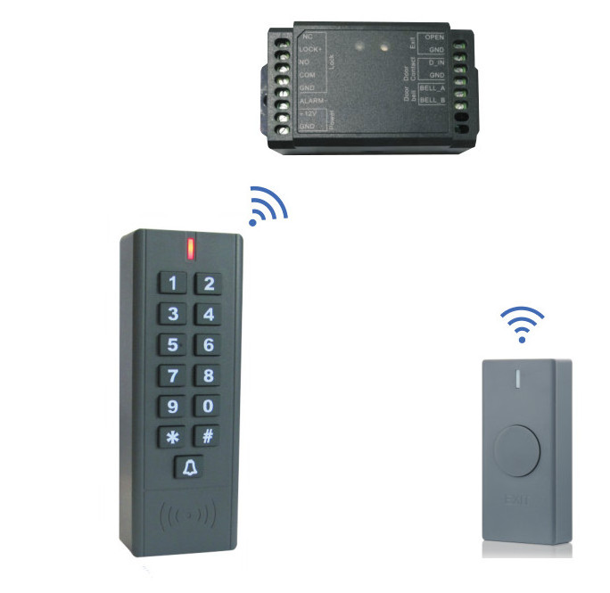 Waterproof Wireless Door Lock Application Access Control kit 125Khz 13.56MHZ EM Card RFID Access Control Wireless Keypad