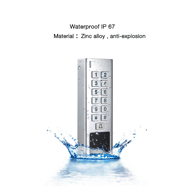 Waterproof IP67 13.56mhz IC card NFC reader wiegand 26  37 RFID keypad access control reader