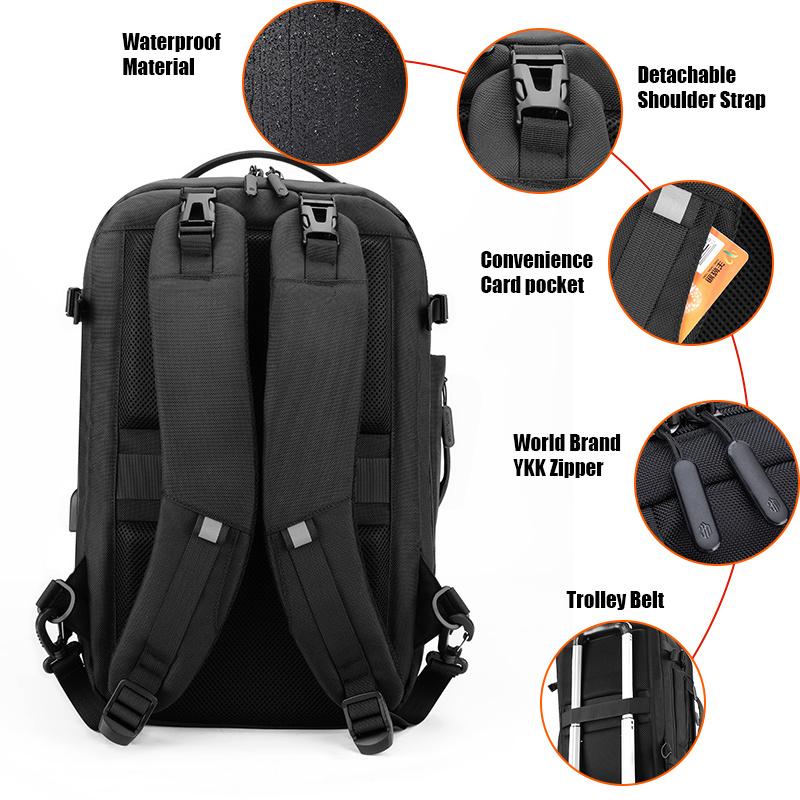 ARCTIC HUNTER 2 in 1 Detachable Laptop Backpack 17 inch Laptop Custom Hiking Backpack Male Mochila waterproof backpack bag