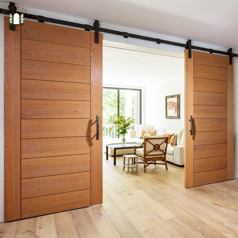 Simple indoor wooden door compartment door panel sliding partition barn door