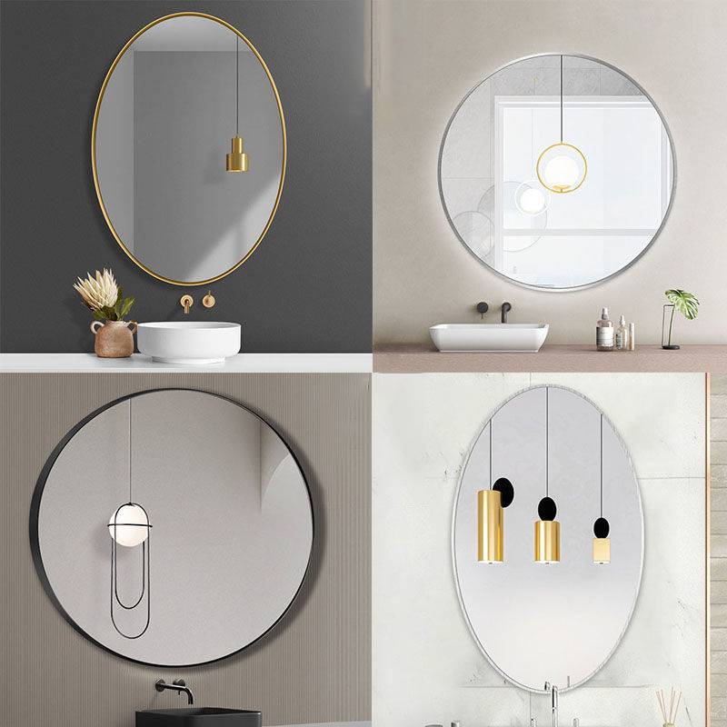 Professional manufacturer bathroom wall-mounted no-punch framed vanity mirror