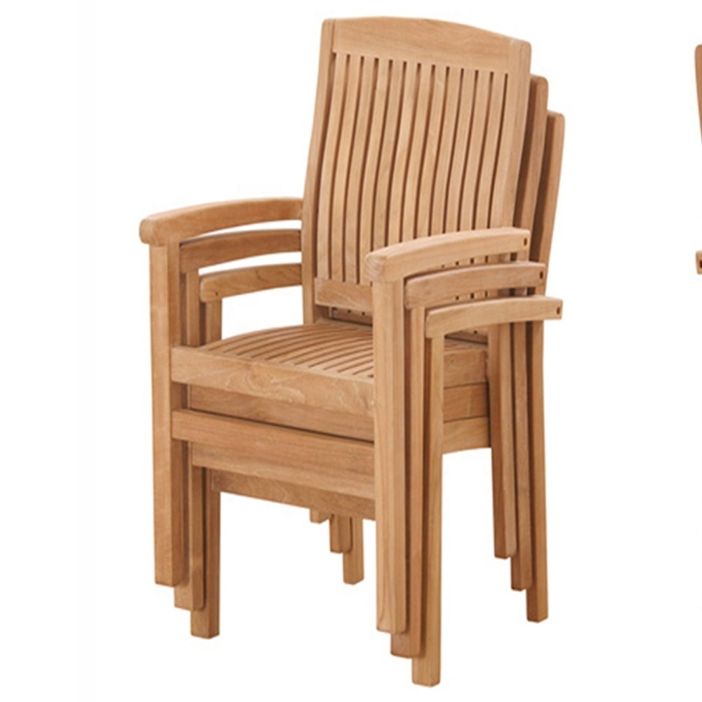 Unique Design Wood Teak Marley Stacking Chair Outdoor Garden Park Patio Furniture Indonesia