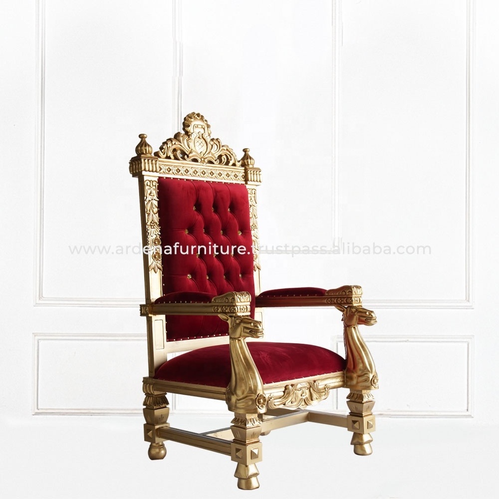 Royal Luxury Style king and queen wedding rental throne chairs for bride and groom Hotel Furniture