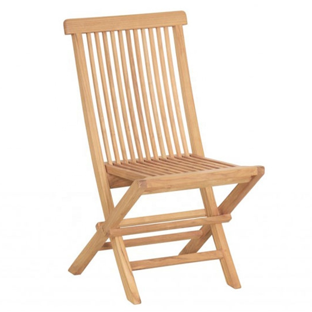 High Quality Durable Solid Wood Teak Classic Folding Chairs for Events Outdoor Garden Pool Side Chair Indonesia