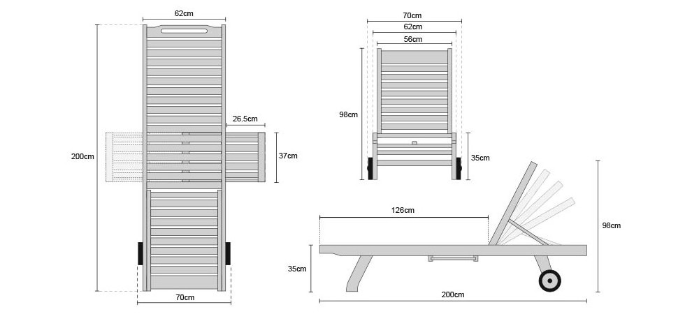 Good Quality Beach Lounge Chair Outdoor Furniture Swimming Pool Wooden Sun Lounger Teak Solar Chair Outdoor Furniture