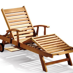 Sun Lounger Chaise Lounge Furniture Teak Wood Modern Furniture Durable Outdoor Furniture Wooden Sun Solid Wooden Rope Beds