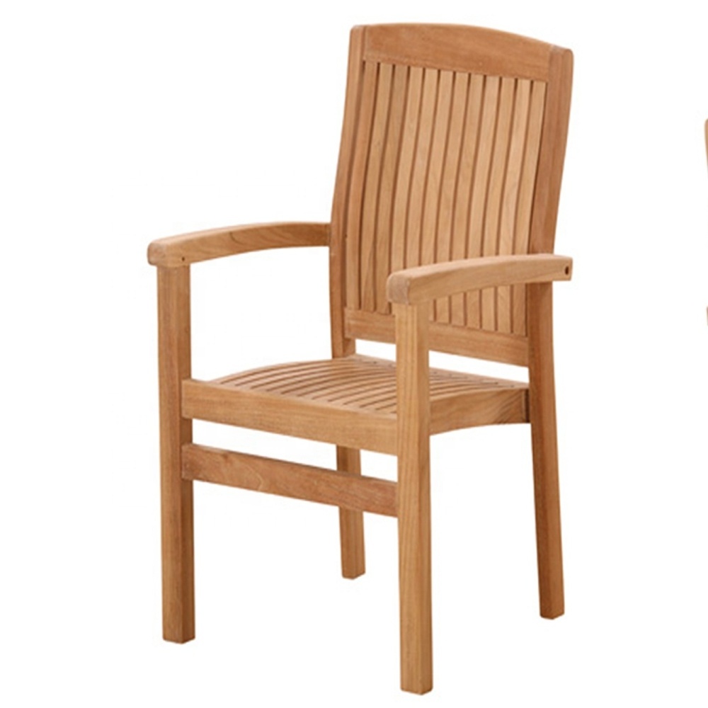 Unique Design Wood Teak Marley Stacking Chair Outdoor Garden Park Patio Furniture Indonesia