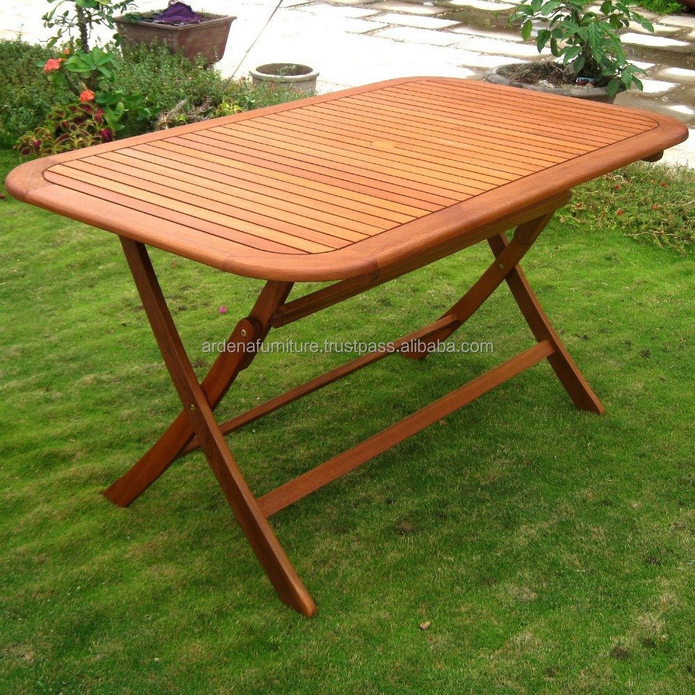 Cheap portable folding dining table and chair set for picnic or beer pong table from solid teak wood indonesia furniture