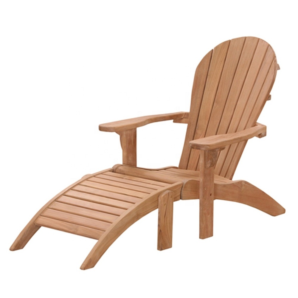 Modern Luxury Teak Wood Adirondack Sun Loungers Durable Outdoor Garden Patio Furniture for Beach Pool Hotel Villa Indonesia