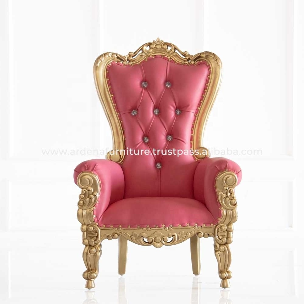 Luxury Royale Antique Solid Wood Wedding Kids King Throne Chair for Banquet Hotel Commercial Furniture at a Cheap Price