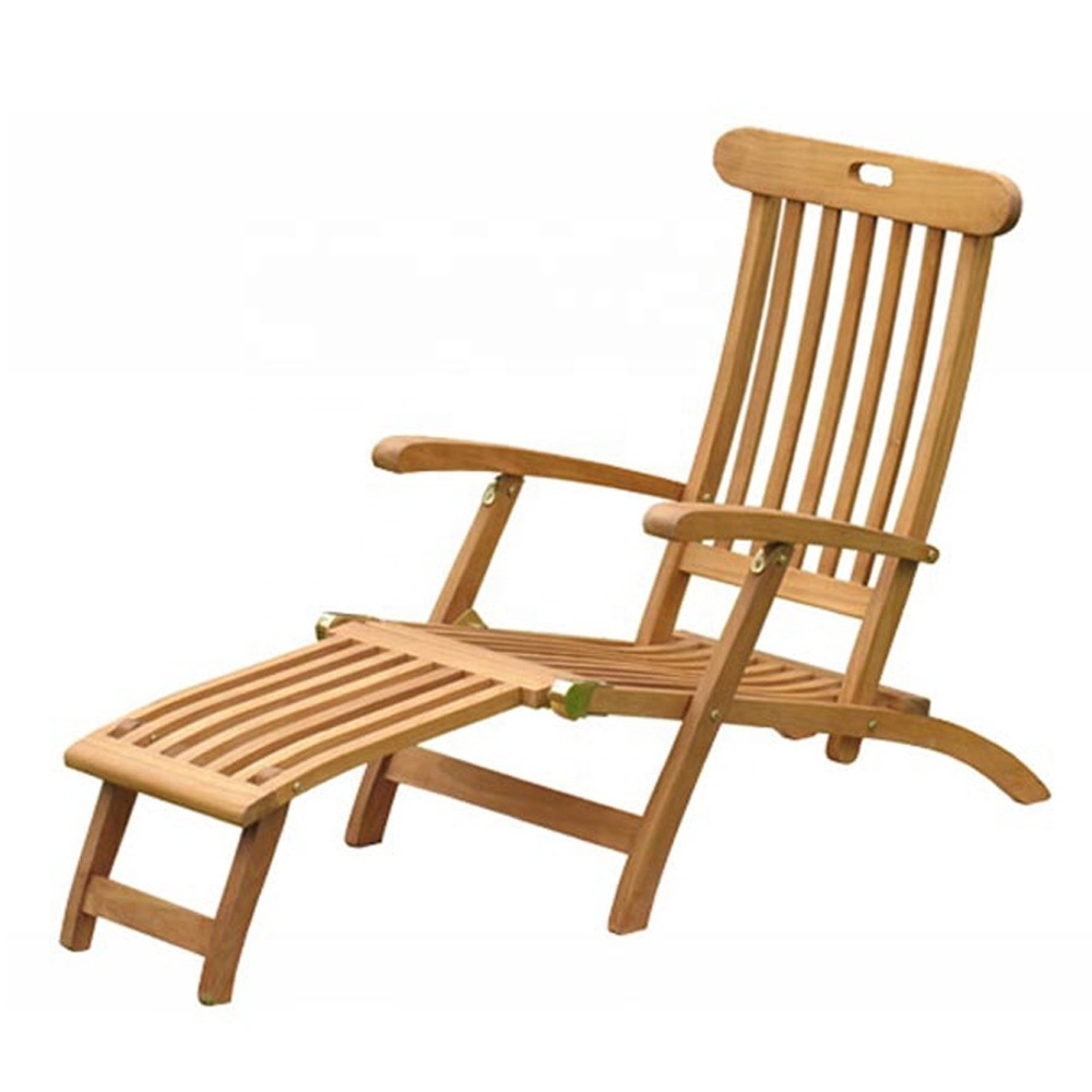 Steamer Chair Outdoor Furniture Beach Chairs Sun Loungers Modern Furniture Durable Spectacular Design Teak Deck Classic