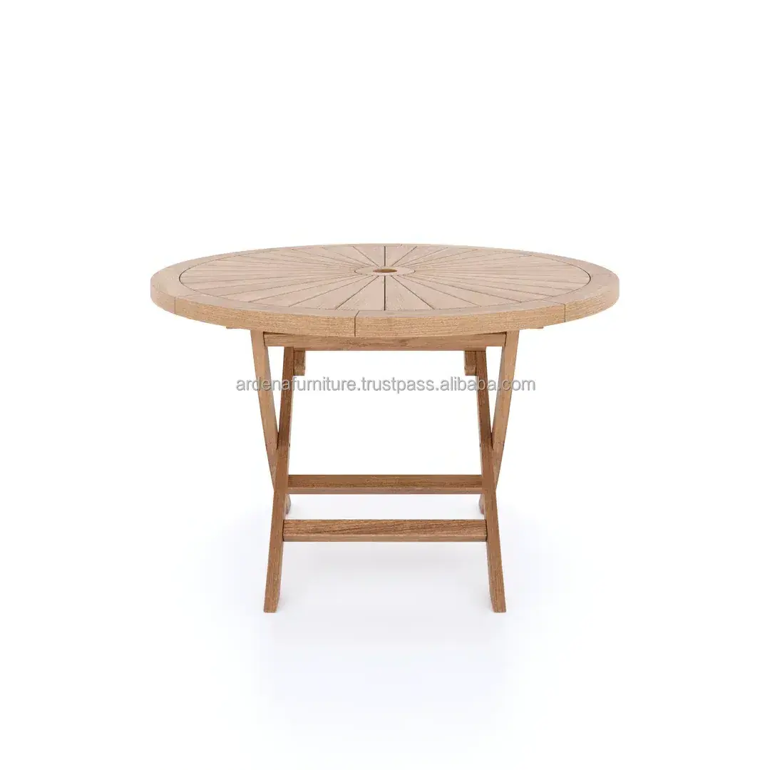 Minimalist Design Modern Solid Wood Round Dining Tables Set with 4 Chairs for Restaurant Outdoor or Villa Use