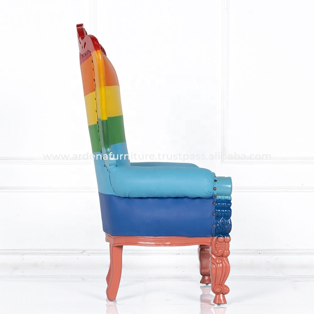 Wholesale and Cheap Chesterfield Queen Anne High Back Chair King Pedicure Manufactured in Indonesia for Wedding Event Parties