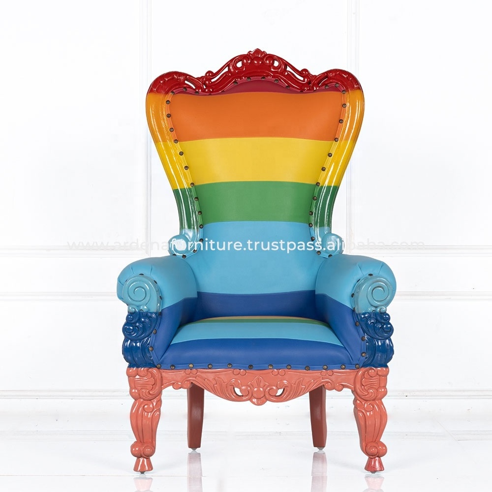 Wholesale and Cheap Chesterfield Queen Anne High Back Chair King Pedicure Manufactured in Indonesia for Wedding Event Parties