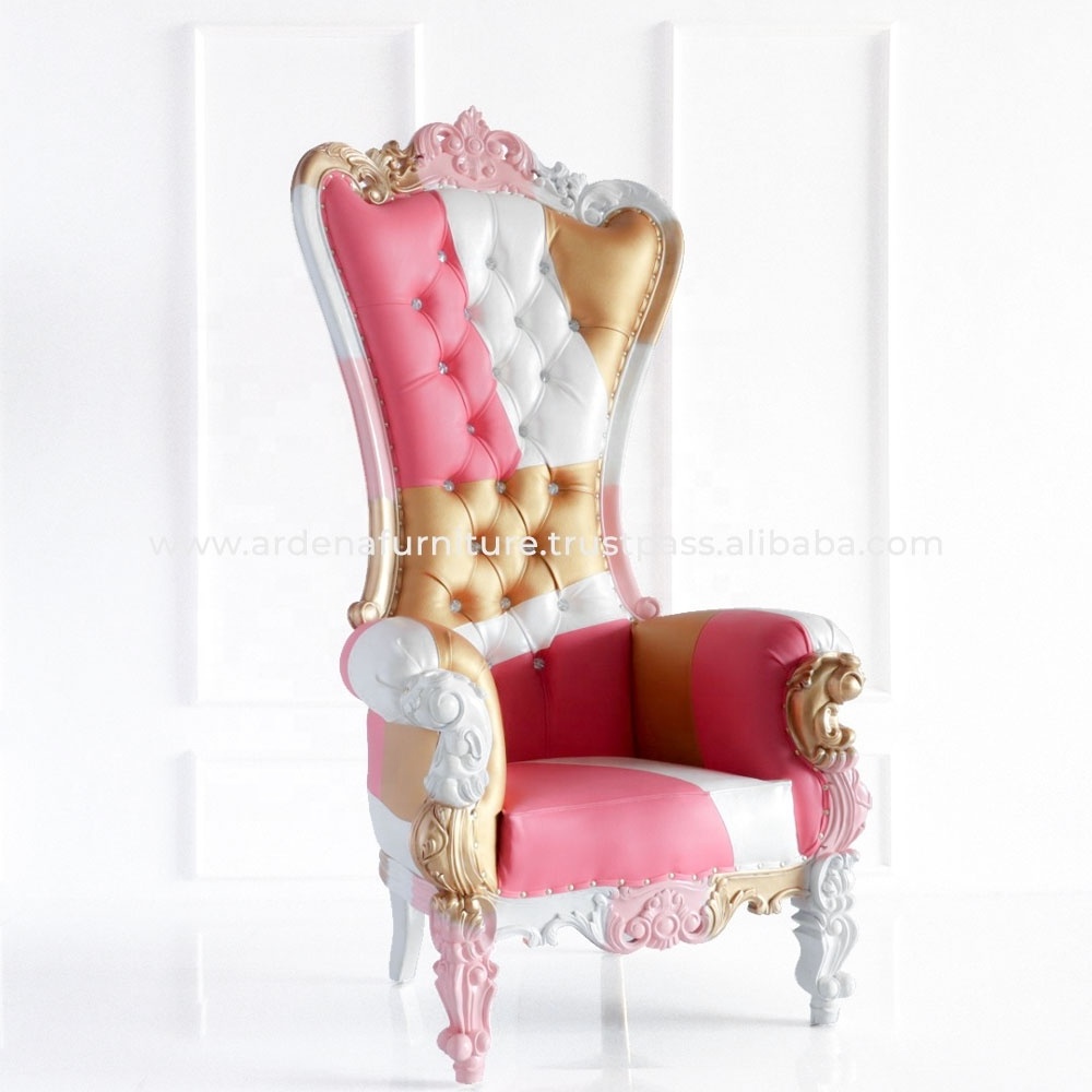 Wholesale Luxury High Back Chairs Classic Style Royal Throne for Banquet and Event for Wedding Party Hotel Furniture Rental