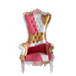 Wholesale Luxury High Back Chairs Classic Style Royal Throne for Banquet and Event for Wedding Party Hotel Furniture Rental