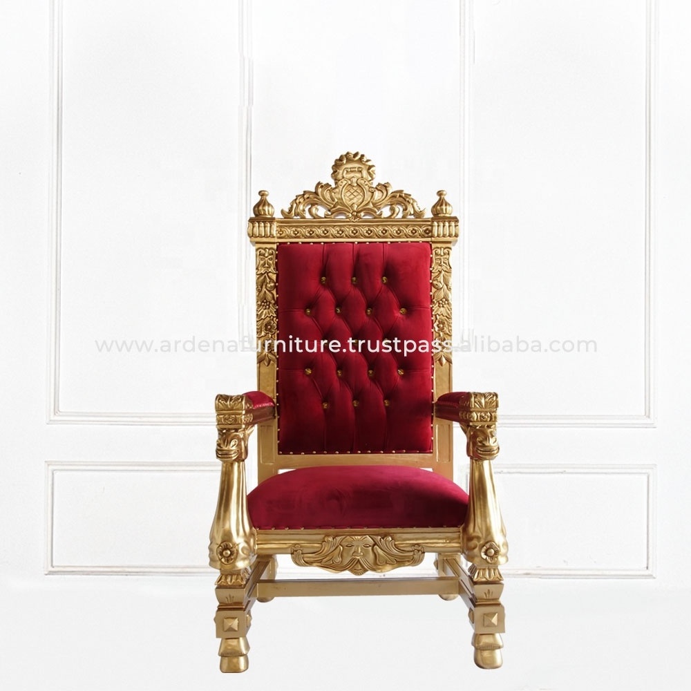 Royal Luxury Style king and queen wedding rental throne chairs for bride and groom Hotel Furniture