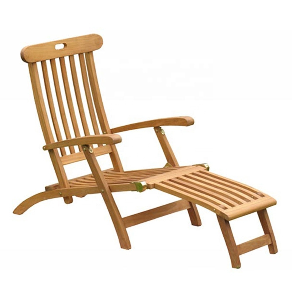 Steamer Chair Outdoor Furniture Beach Chairs Sun Loungers Modern Furniture Durable Spectacular Design Teak Deck Classic