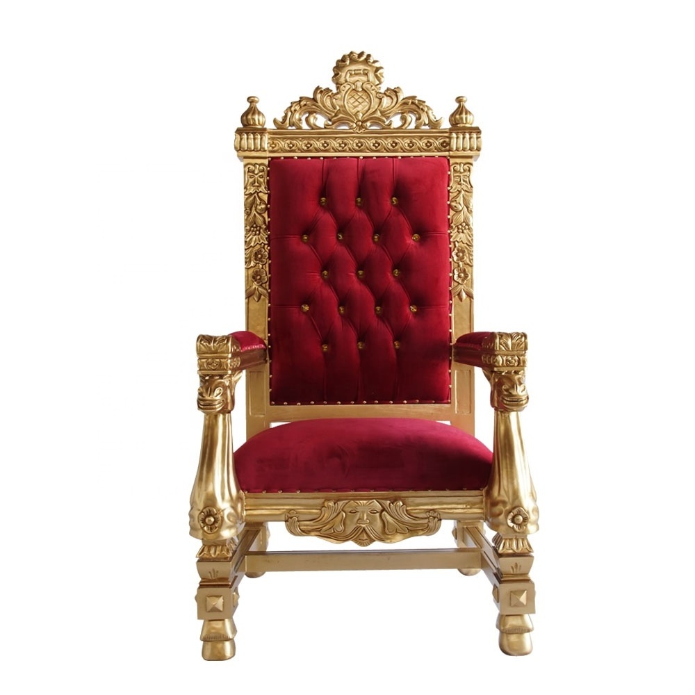 Royal Luxury Style king and queen wedding rental throne chairs for bride and groom Hotel Furniture