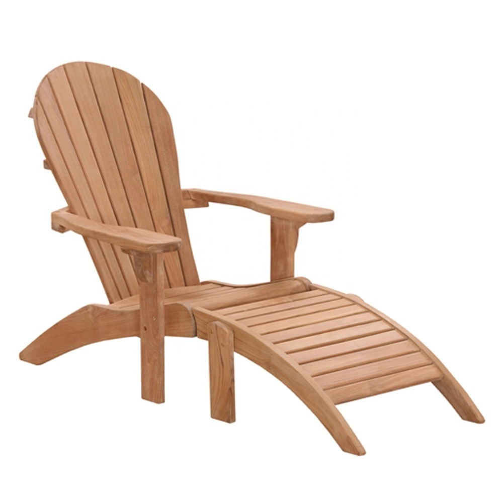 Modern Luxury Teak Wood Adirondack Sun Loungers Durable Outdoor Garden Patio Furniture for Beach Pool Hotel Villa Indonesia