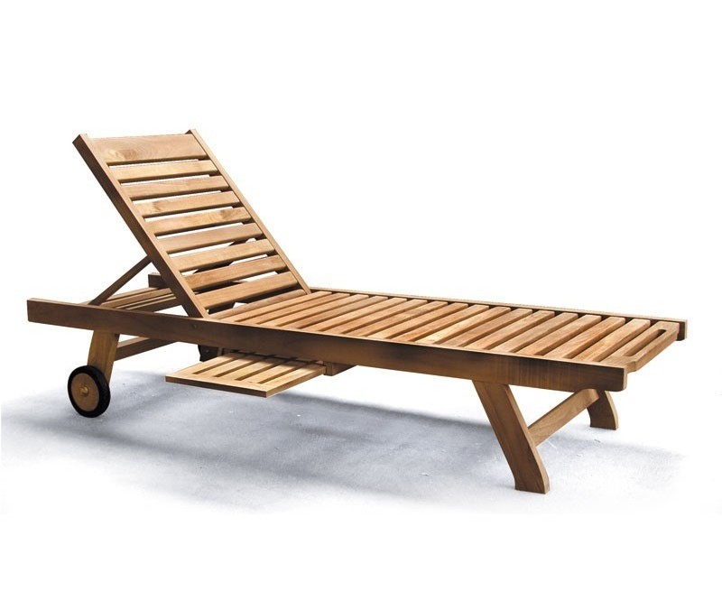 Good Quality Beach Lounge Chair Outdoor Furniture Swimming Pool Wooden Sun Lounger Teak Solar Chair Outdoor Furniture