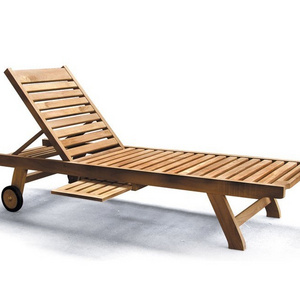 Good Quality Beach Lounge Chair Outdoor Furniture Swimming Pool Wooden Sun Lounger Teak Solar Chair Outdoor Furniture