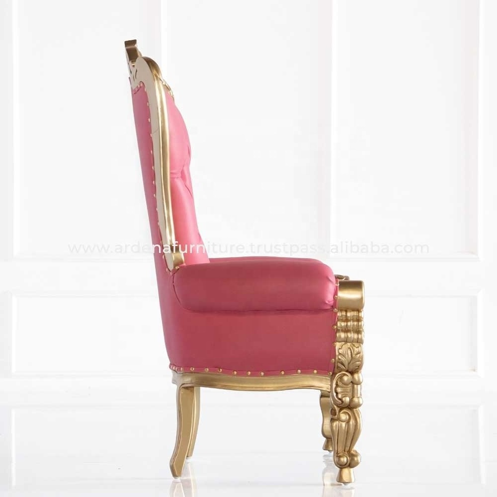 Luxury Royale Antique Solid Wood Wedding Kids King Throne Chair for Banquet Hotel Commercial Furniture at a Cheap Price