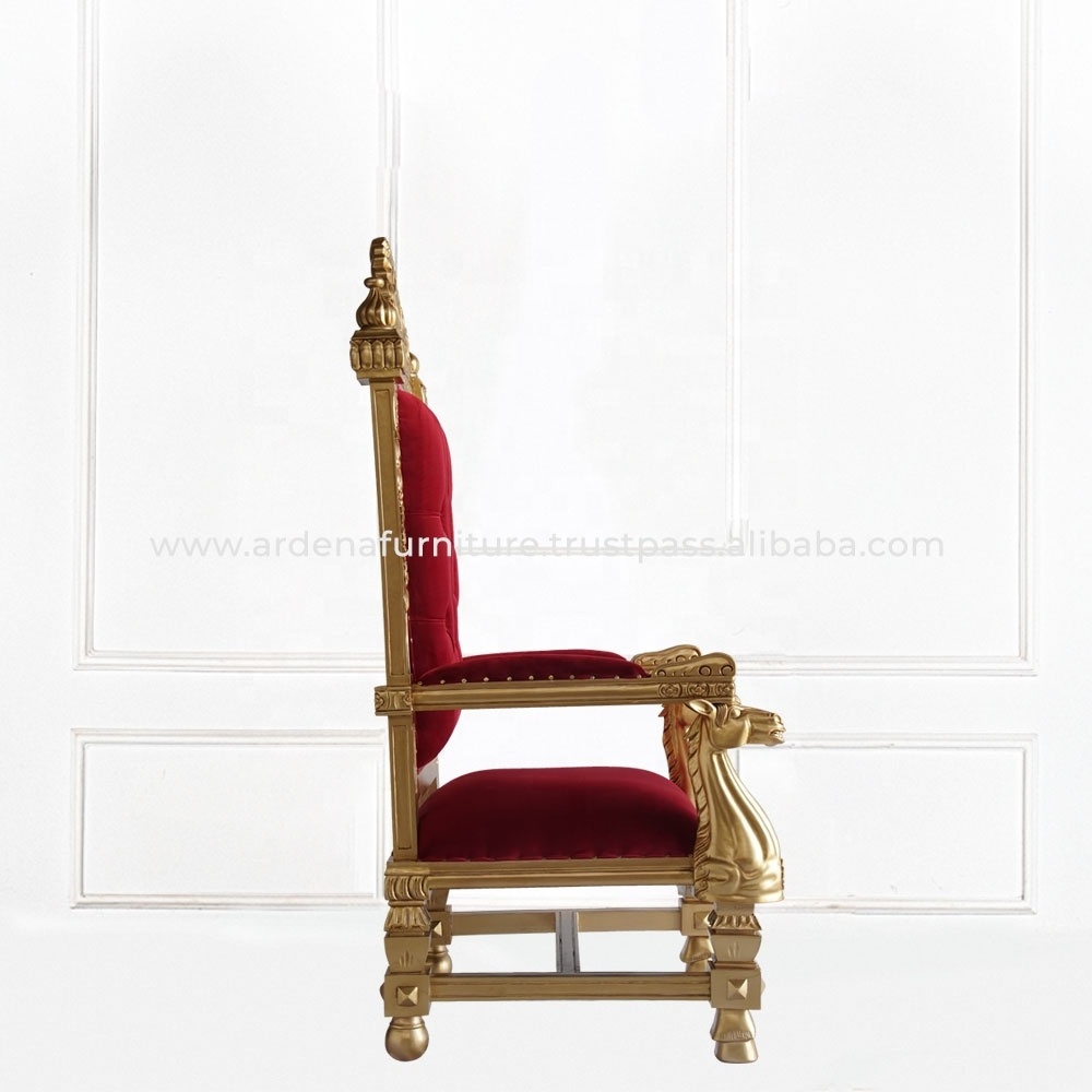 Royal Luxury Style king and queen wedding rental throne chairs for bride and groom Hotel Furniture