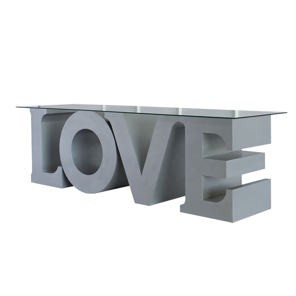 Customized Dining Tables Solid Wooden 'A to Z Love Letter Table' Wedding Decoration Set for Dining Room and Home Furniture