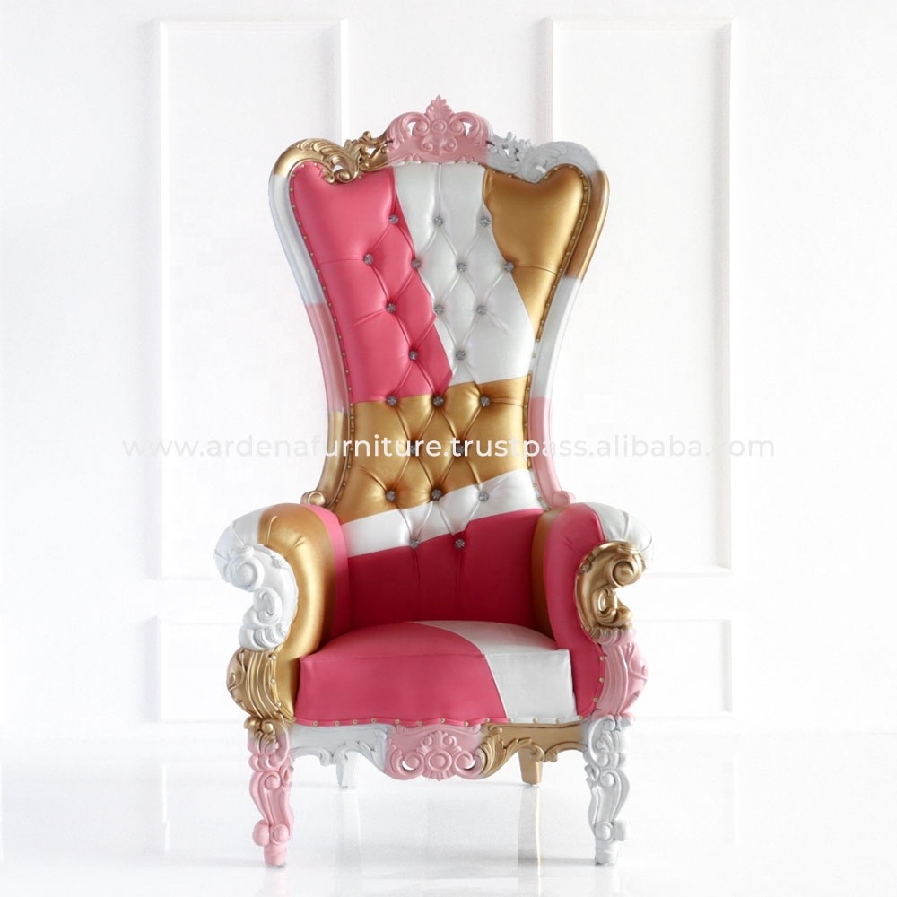 Wholesale Luxury High Back Chairs Classic Style Royal Throne for Banquet and Event for Wedding Party Hotel Furniture Rental