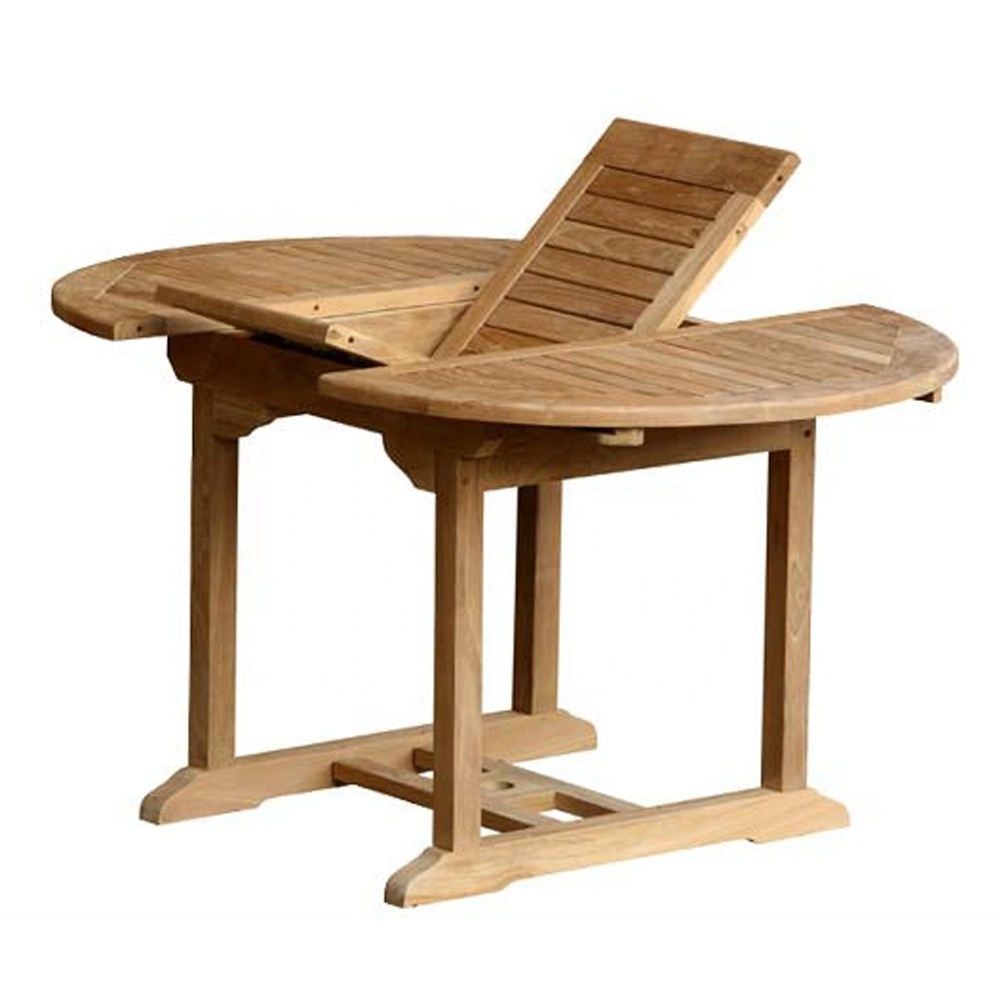 Suprising Leisure Teak Round Single Extendable Folding Dining Tables 2 For Garden Outdoor Tables Furniture Indonesia