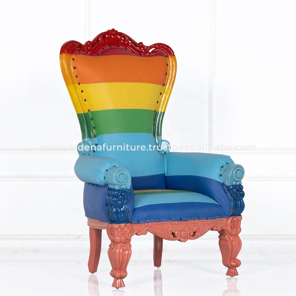 Wholesale and Cheap Chesterfield Queen Anne High Back Chair King Pedicure Manufactured in Indonesia for Wedding Event Parties